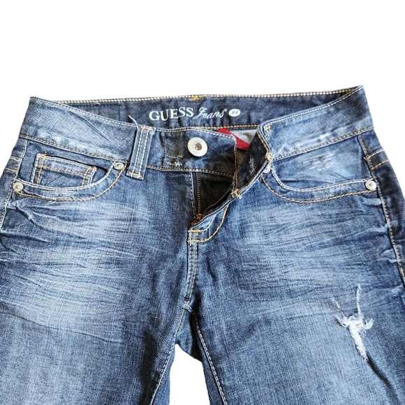 Guess Jeans Sz.28 daredevil shorts denim cutoffs boho western festival Normcore - Picture 2 of 8